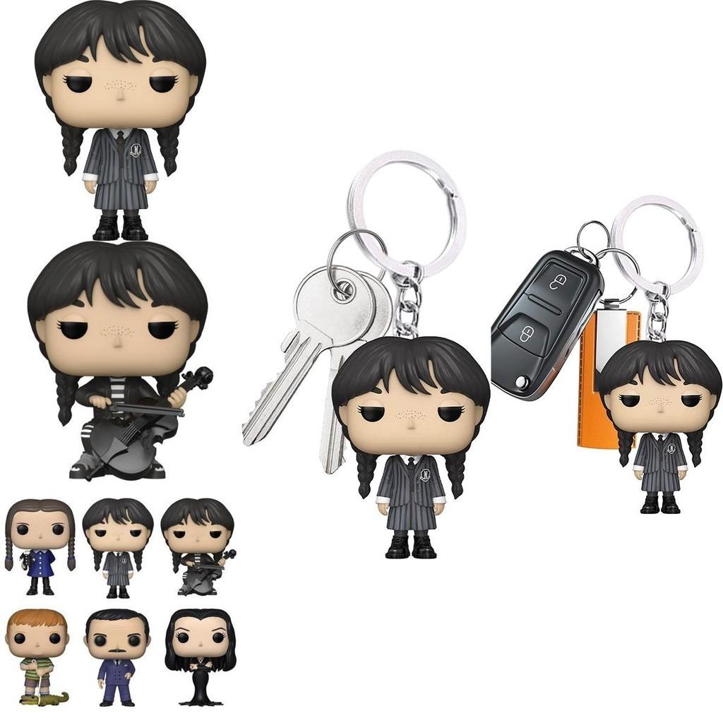 The Addams Family Wednesday Pendant Toy Model Figure Keychain Girl Kid Gift