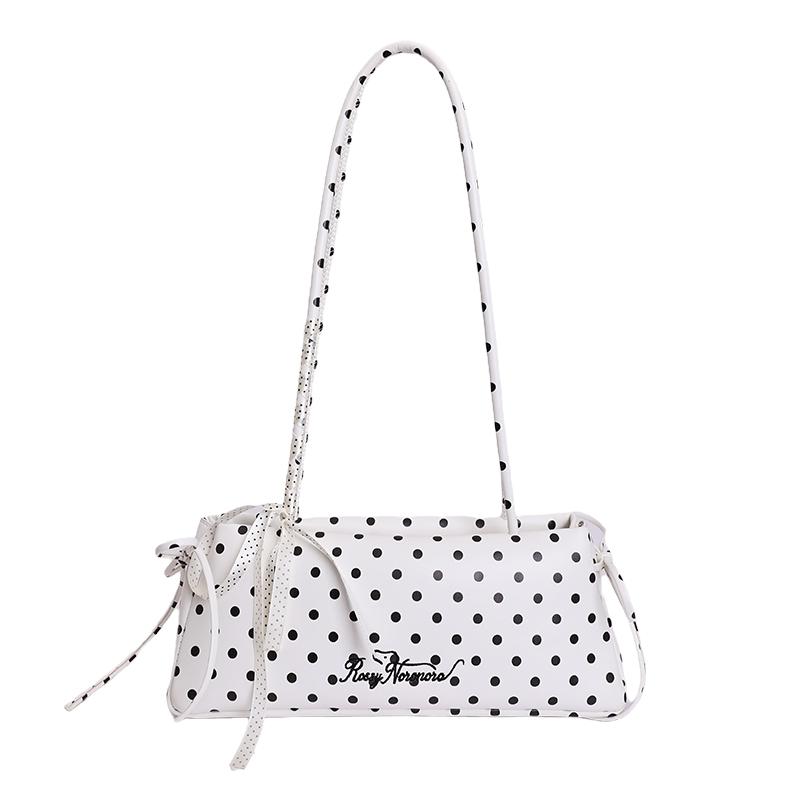 Fashionable Polka Dots PU Leather Sweet Girls Underarm Bag Women's New Fashion All-match Commuter Shoulder Bag Female Daily Use