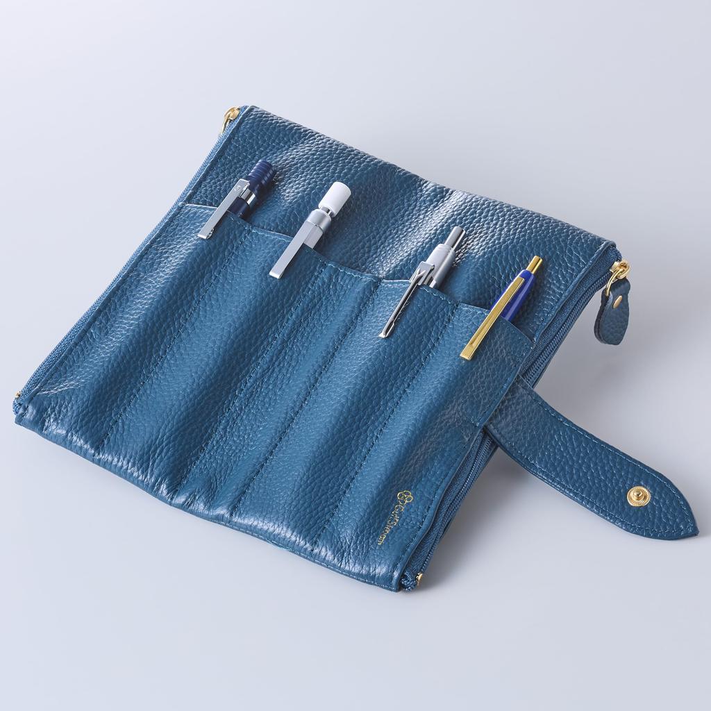 This Twin Pen Case with Two Pen Cases and an Interior Pen Holder Offers Ample Storage and Convenient Crafted from Genuine This Beautifully Colored