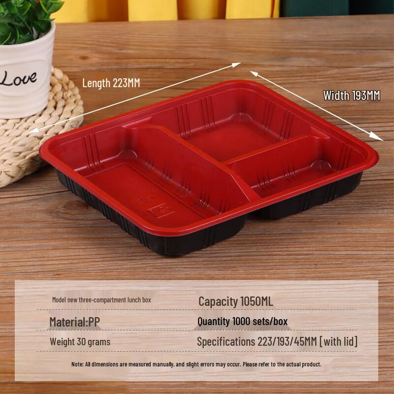 Horned Pansy Divided Disposable Plastic Lunch Boxes