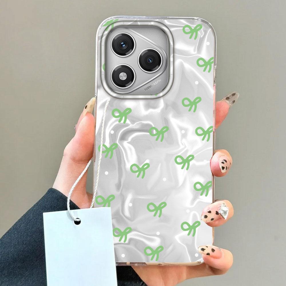 Circular Dots Black Bow Women Girls Phone Case for Honor 400 200 90 Smart Pro Magic7 6 5 70 Lite X9a X9c X8b X8a X8c X7c Cover