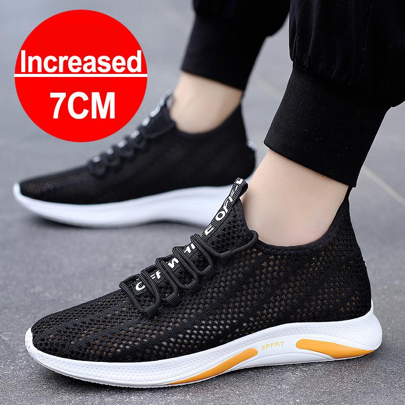 New Men Sneakers Casual Heightening Shoes 7cm Height Increase Shoes For Men Summer Breathable Elevator Shoes Insole Taller Shoes