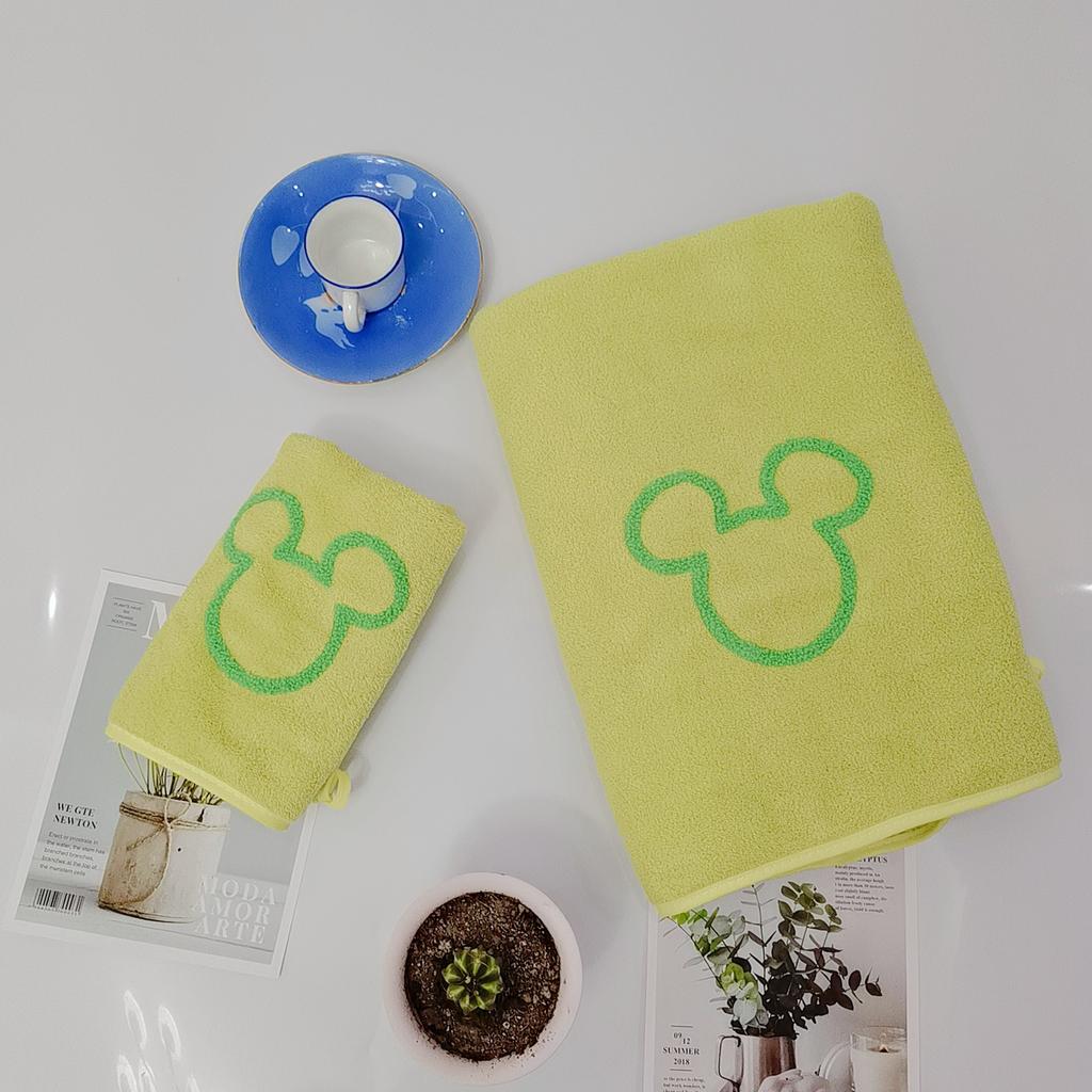 Solid Color Mickey Head Coral Fleece Towel Absorbent Quick Drying Household Towel Soft Wrapping Towel Children's Bath