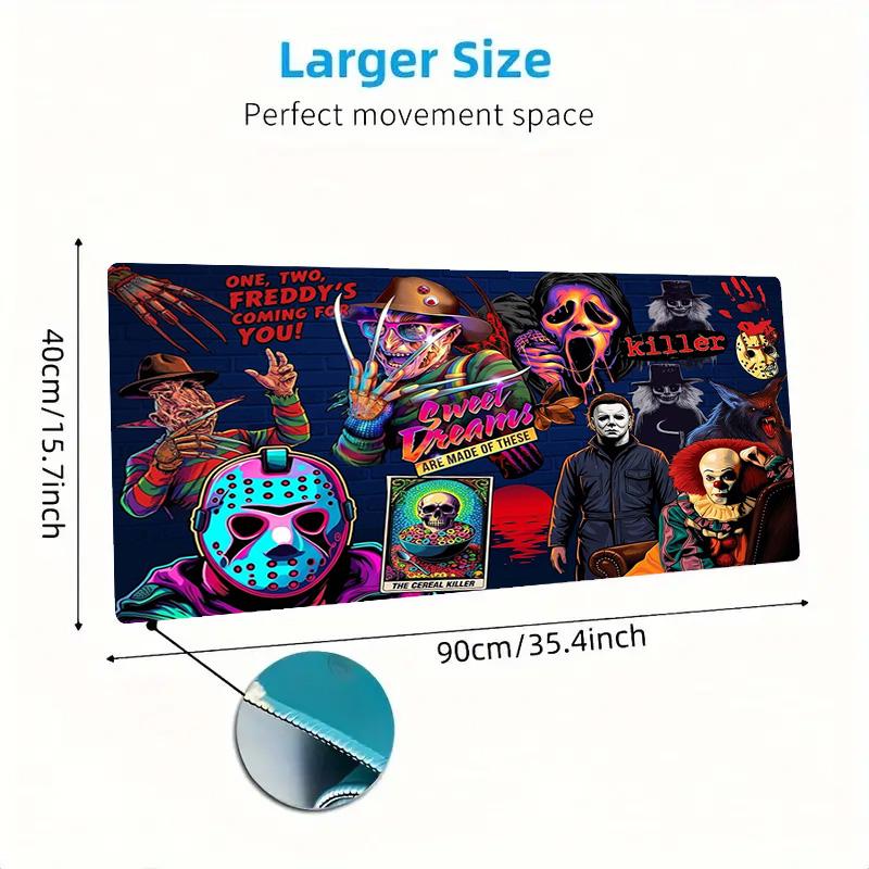 Horror Movie Series Color Mouse Pad Large Gaming Table Cushion Non-slip Laptop Tablet Big Mousepad XXL Mat Mini PC Playmat With Lock edge