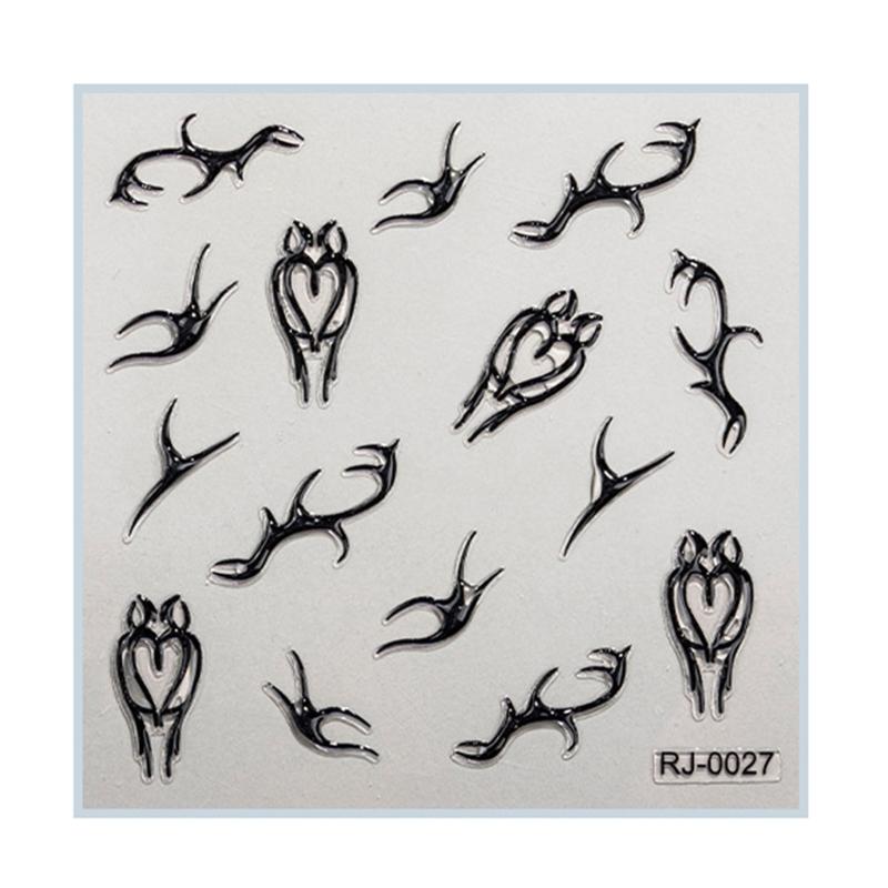 

Cartoon Nail Stickers 5D Bronzing Relief Nail Decals Halloween Nail Decorations Manicure Decal Adheisve DIY Sticker