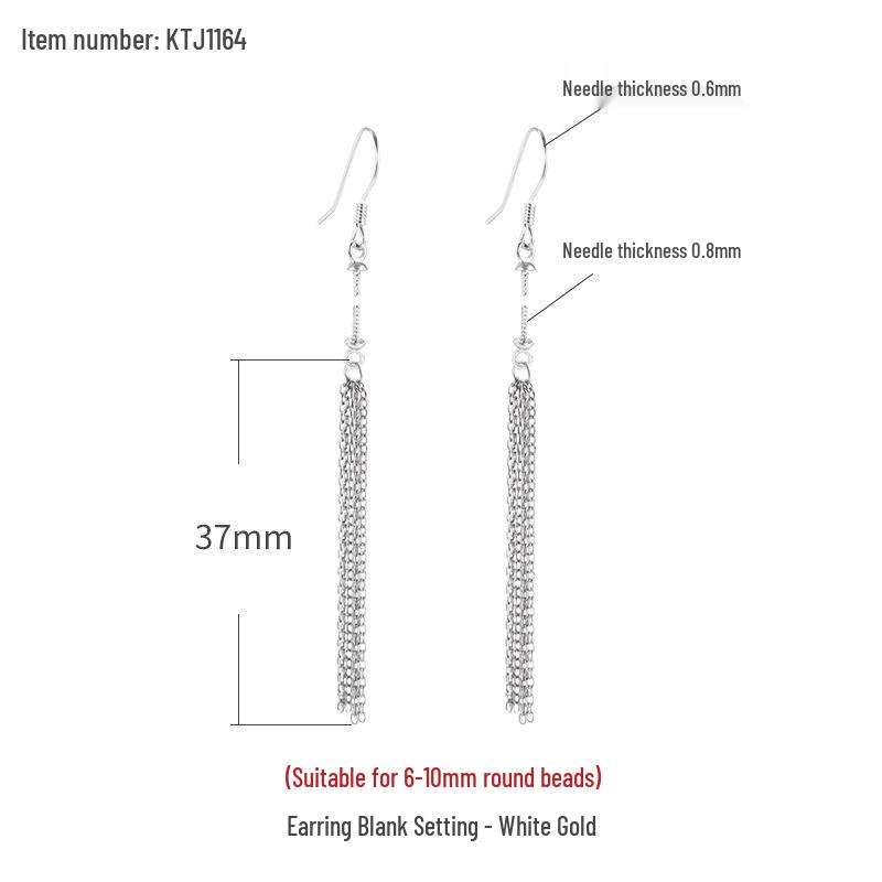 

S925 Sterling Silver Earring Settings for DIY Pearl Tassel Dangle Earrings 925 Silver