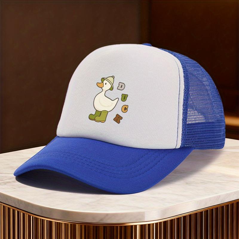 Cute Duck Boots Graphic Trucker Hat Unisex Polyester Mesh Baseball Cap Casual Adjustable