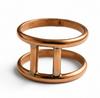 Pure Copper Double Band Ring, Open Bar Statement Ring, Minimalist Everyday Ring, Healing Jewelry