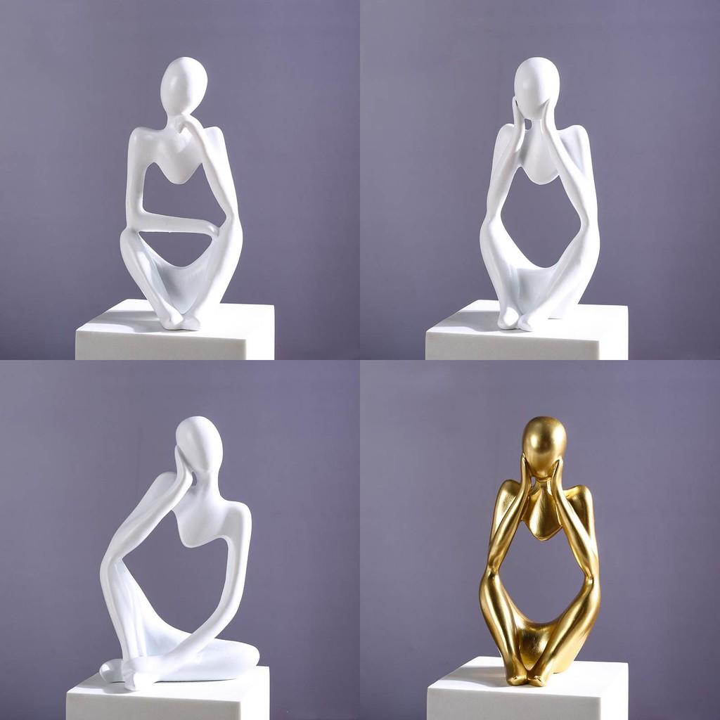Unique Hollow Design Resin Thinker Sculpture Statue Elegant Home Decoration Gift