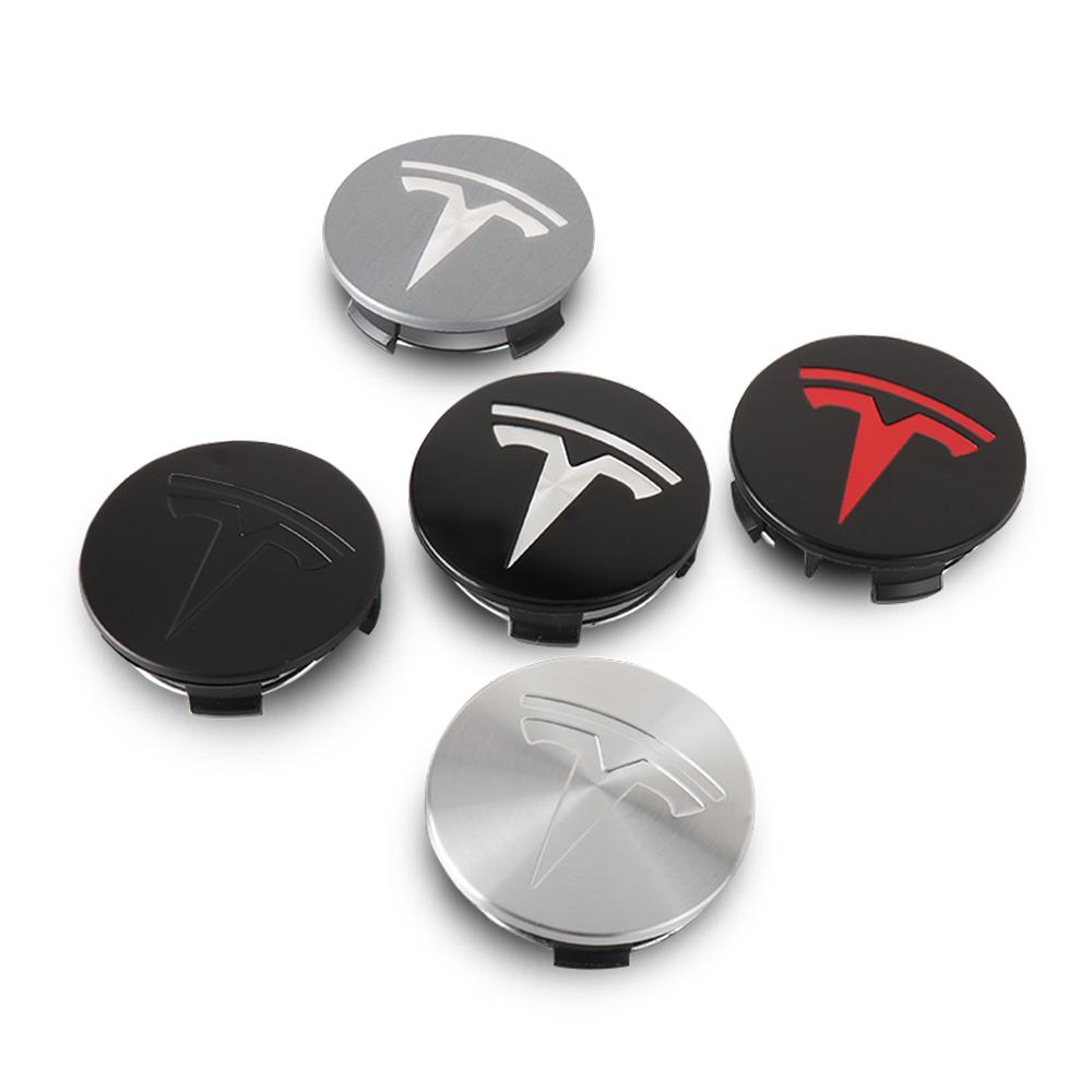 4pcs For Tesla Model 3 Model S Model X Model Y Cybertruck Roadster Car Badge Wheel Center Hub Cap Cover Accessories Auto Styling