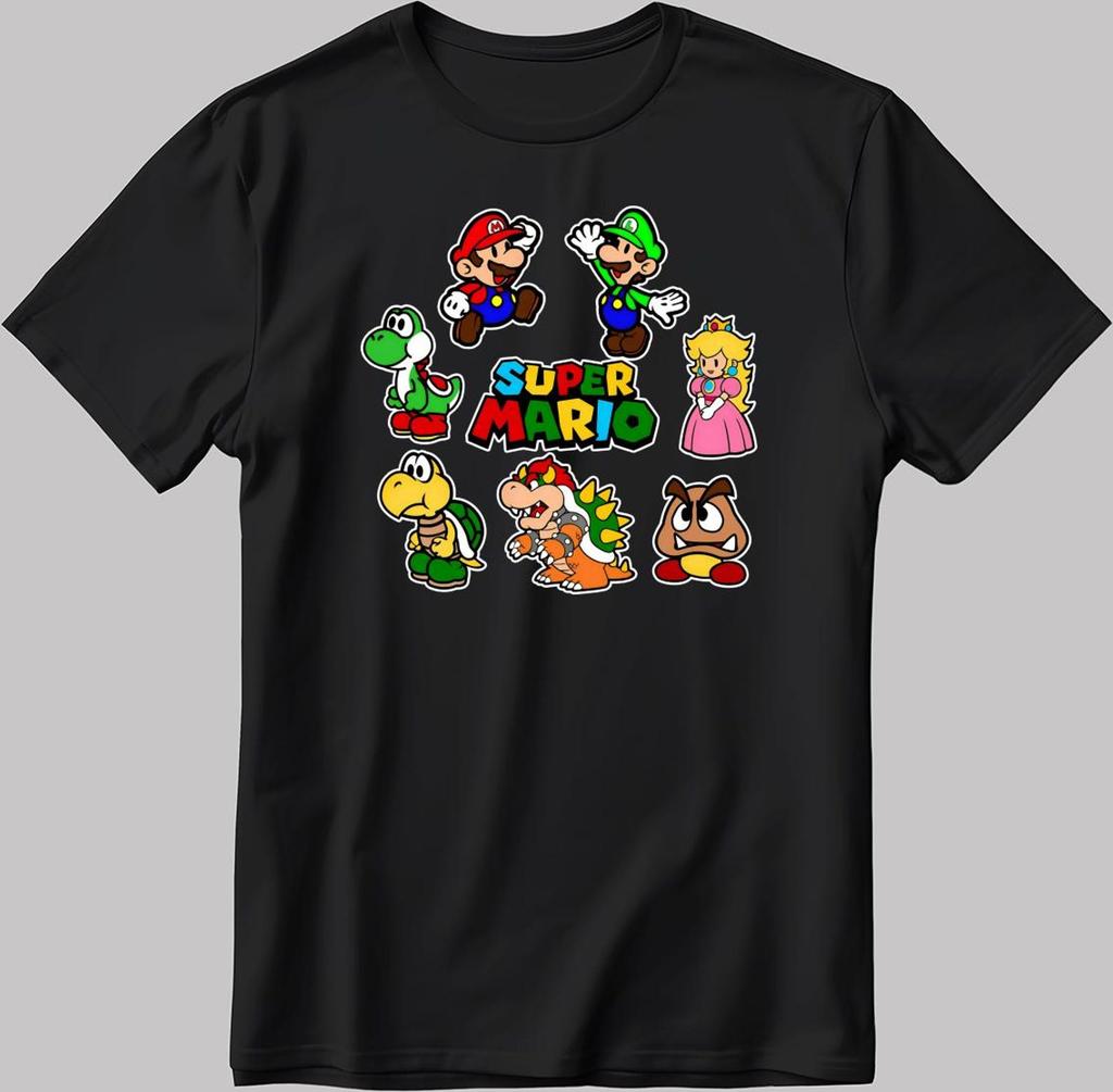 Super Mario Bros. White-Black Men/Women T-Shirt AB200