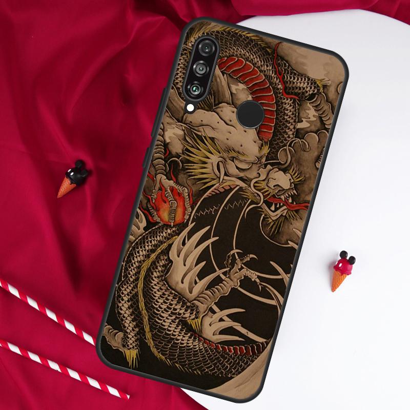 Chinese Dragon For Huawei Nova 7i 8i 11i 12i 12s 10 9 SE Y90 Y60 Y70 Y72 Y61 Y91 P60 Pro P30 P40 Lite Case