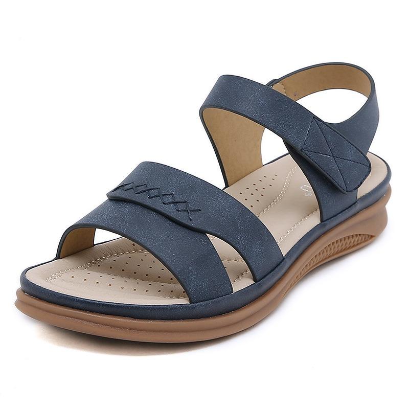 Women Retro Slope Sandals Lightweight Casual Large Size Comfortable Summer Beach Flat Shoes