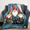 1Pc Christmas Gnome Snow Blanket Soft Throw Blanket For Home Bedroom Bed Sofa Travel Office Solid Christmas Blanket