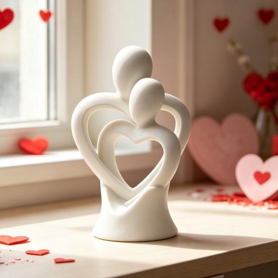 Hugging Couple Statue, 3D Printed Romantic Lover Figurine for Bedroom, Desk, TV Stand, Home Decor, Wedding Valentine's Day Gift for Wife, Husband