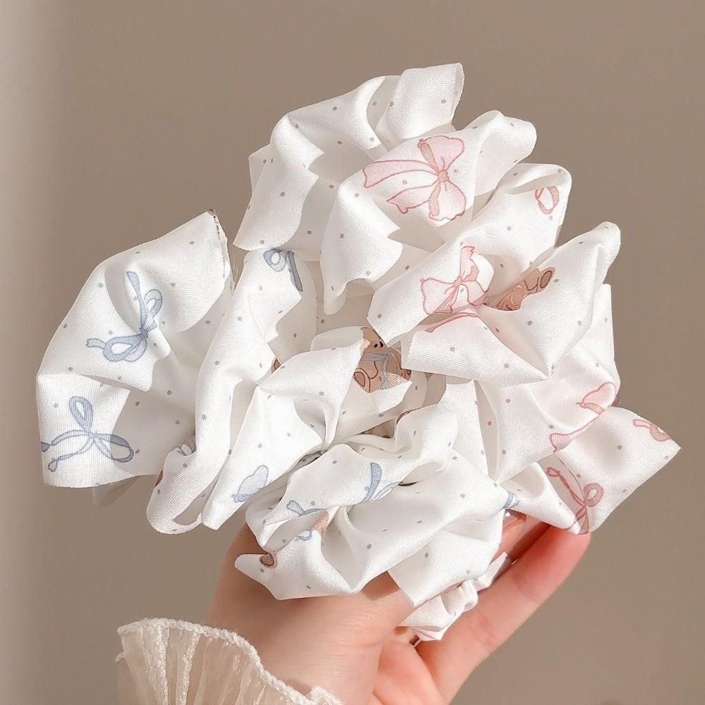 Seersucker Bow Hair Clip Polka Dot Bear Bowknot Ponytail Clip Elegant Hair Claw