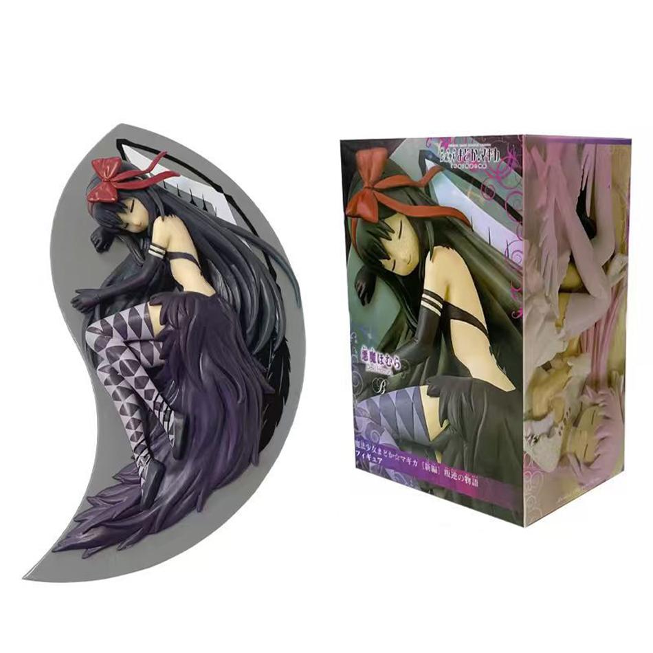 Magical Girl Little Round Lying Sleeping Position Anime Figure Akemi Homura Kaname Madokapvc Action Figure Collectible Model Toy