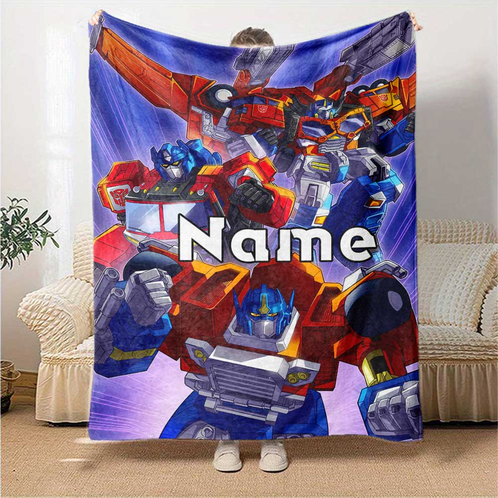 Love Transformers (19) Personalized Text Blanket Lightweight Personalized Blanket Comfortable Perfect for Home Decor Couch Sofa Picnics