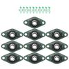 10 Pcs UCFL204-12 Solid Base Pillow Block Flange Bearing 2 Bolt 3/4" Bore Iron
