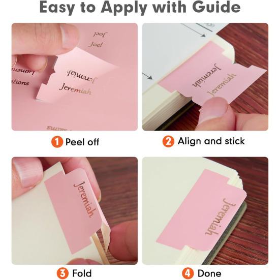 5/6Pcs Personalized Bible Index Tags Set Clear Print Tear-resistant Waterproof Bible Book Tabs Labels Stickers