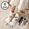 6 Pairs Fuzzy Socks for Women Cute Animal Cat Paw Socks Soft Cozy Warm Fall Winter Slipper Socks Women's Fluffy Non-Slip Indoor Sleeping Home Socks