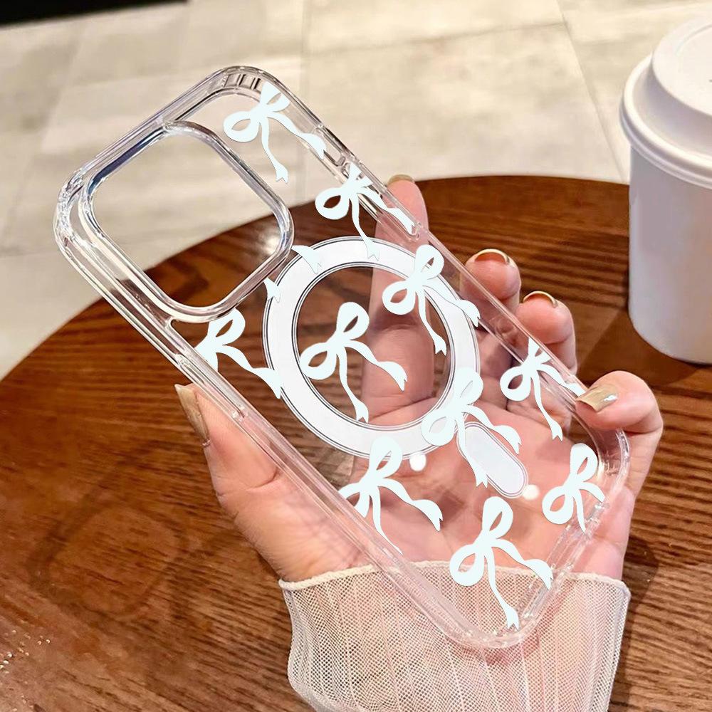 Beautiful Bow for Samsung S25 Ultra Magnetic Mobile Phone Case Samsung S23 FE Hard Case S23 Simple