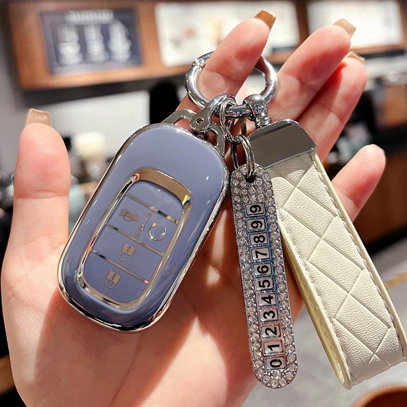 Compatible Key Cover for 2023 Honda 11th Gen Civic 11CRV - Stylish High-End Shell with Buckle