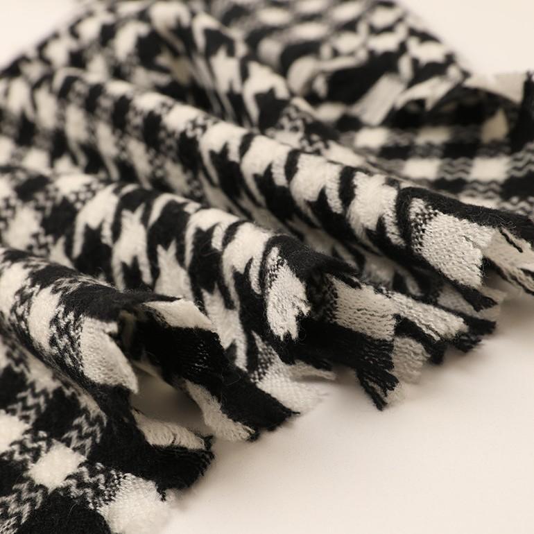 New Cashmere Plaid Scarf Autumn and Winter Women's Cashmere Scarf Black and White Plaid Thousand Birds Warm Shawl Scarf