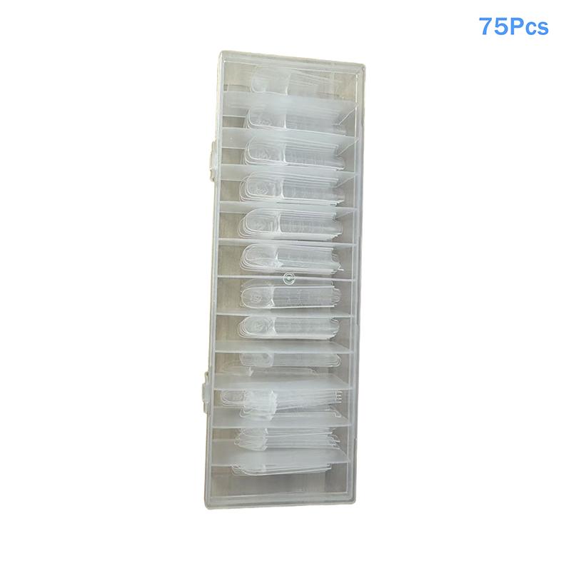 Space French Dual Forms 15 Sizes Clear Reusable Dual System Molds Fake Nails For Nail Extension DIY 30/60/75/90/120/150/180Pcs