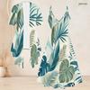 Women Plus Size Two Piece Set Tropical Leaf Printed Short Sleeve Cardigan Strappy V Neck Flared Dress