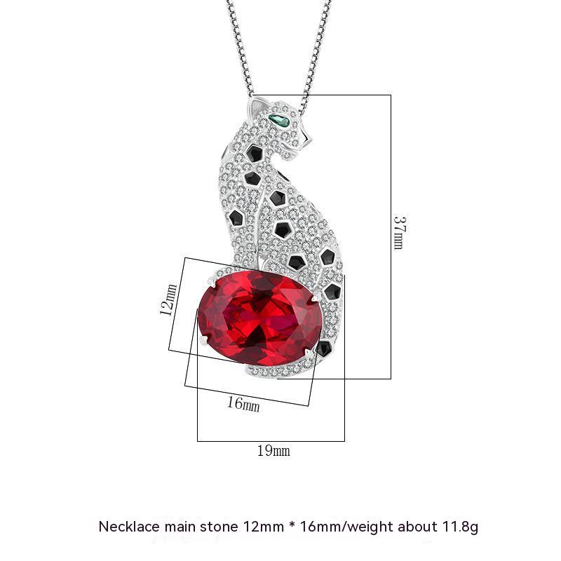Cheap Necklace female S925 sterling silver high hardness diamond sapphire ruby pendant Joom