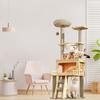 Cat Scratching Post Tree Tall Cat Tower With Top Perch Clear Hammock Cat Condo Pet Activity Tree Modern Cat Tower For Sleeping