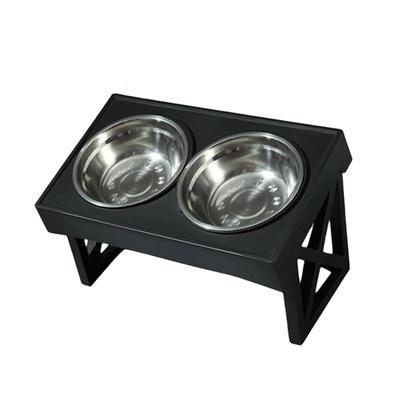 Feeding Station With Double Bowls And Water Bottle Conveniently Designed For Cats And Dogs Feeding Needs Pets Safety.