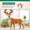 Simulation Plush Reindeer Standing Christmas Sika Deer Xmas Elk Holiday Reindeer Figures, Lifelike Stuffed 15/20/25/30/35cm