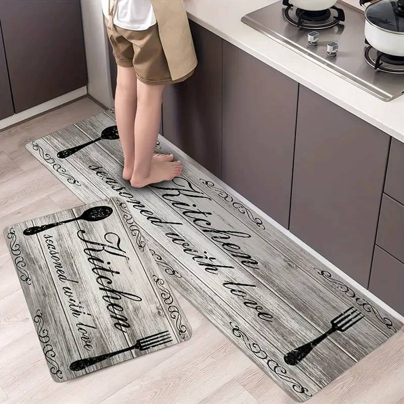 Abstract Art Kitchen Mat With Water Absorption And Antioil Nonslip Design For Home Use