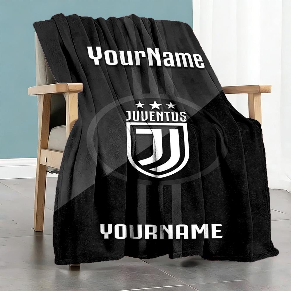 Juventus Customize Text Blanket Gift Customizable Blanket Warmthful Decor Versatile for Office Chair Livingroom Picnics Seaside