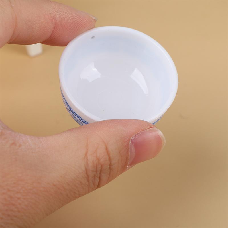 2Pcs 1:6 Dollhouse Miniature Bowl Blue And White Bowl Kitchen Tableware Decor
