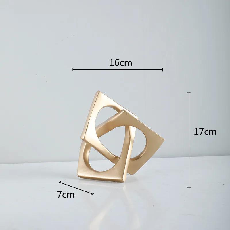 Creative Creative Geometric Ring Sculpture White Cross Square Hollow Winding Ornaments Decorative Figurines Home Decoration Acce