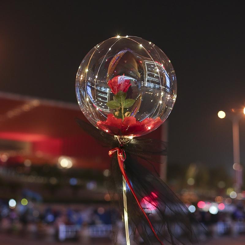 Balão Buquê de Rosas Luminosas de LED – Presente Perfeito Para o Dia dos Namorados, Mães, Namoradas