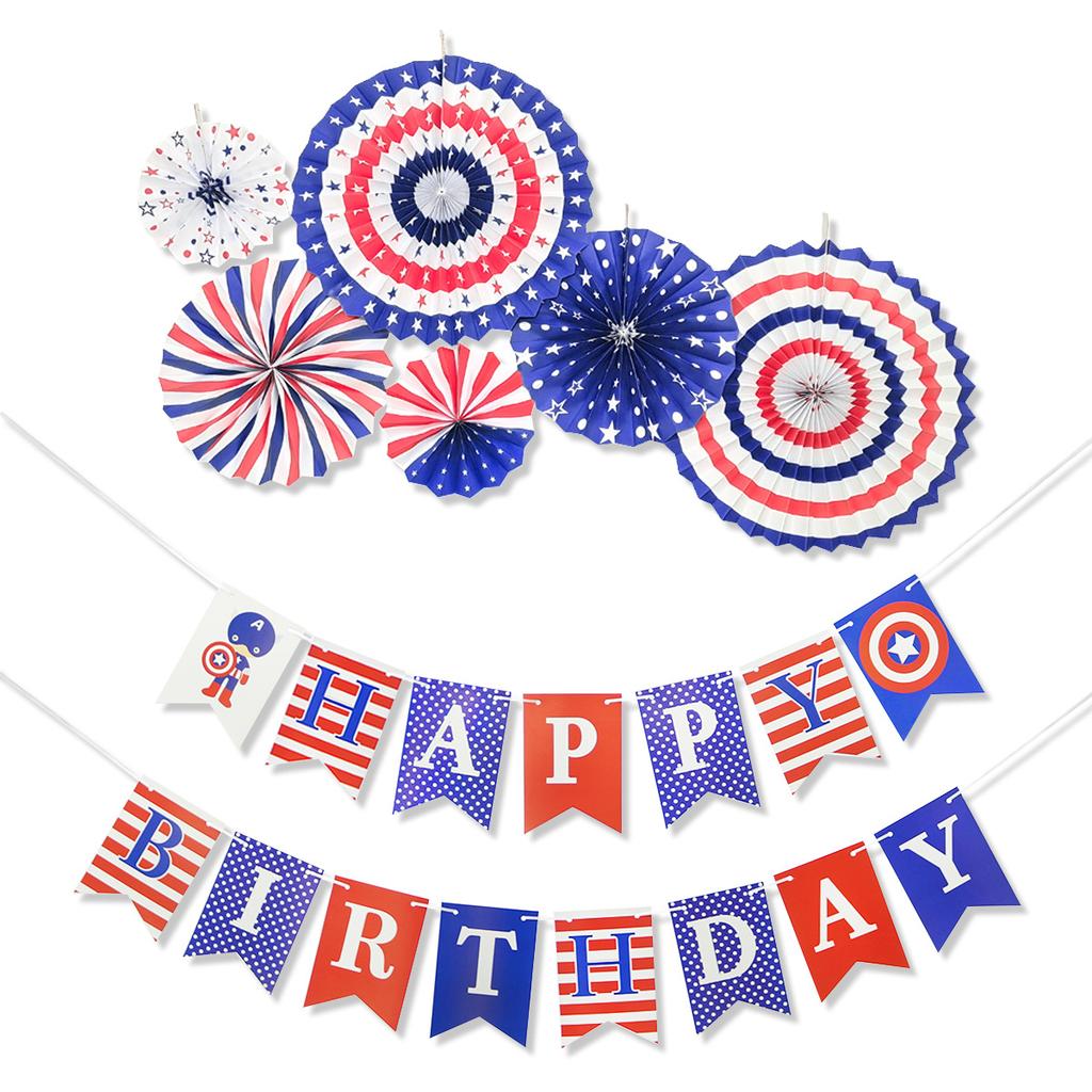 Us National Day Independence Day Party Decorative Paper Flower Captain Birthday Flag Spot Customization