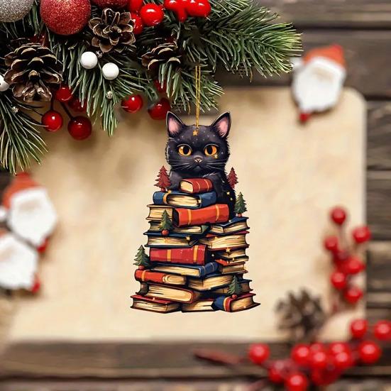 Ozdoba na książkę Kalendarz adwentowy Akrylowy wisiorek na książkę w formie układanki, dekoracja wisząca na choinkę, prezent dla miłośników książek