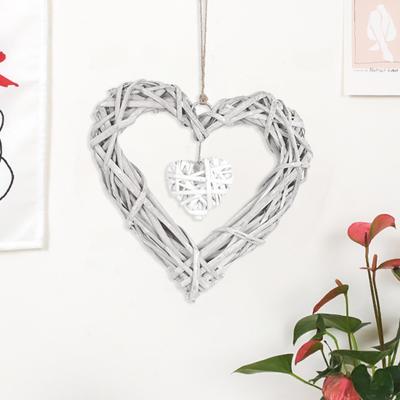 Heart Pendant Chic DIY Rattan Nordic Style Romantic Woven Pendant Ornament for Wedding