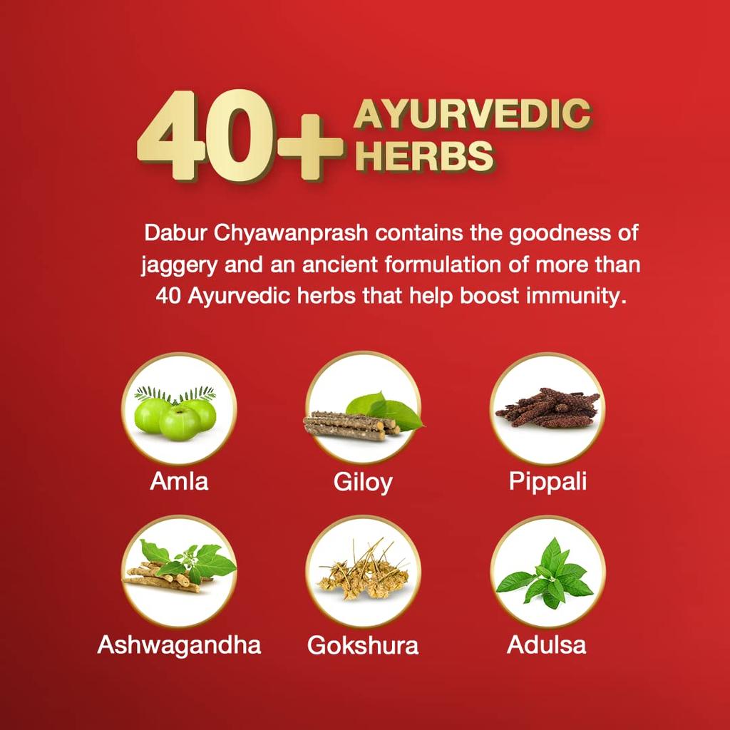 Dabur Chyawanprash Awaleha 900g | Com Bondade de Jaggery | Ação de Imunidade 3X | Sem Açúcar Adicionado | Apoia o Bem-Estar Digestivo e Respiratório
