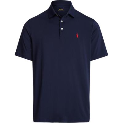 Polo Polo cu mânecă scurtă, culoare uni, cu logo brodat, bărbați, topuri, bleumarin, 710864868-001