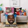 Funny Kanye West Meme Pillow Covers Cartoon Sofa Decorative Home Double-Sided Printing Short Plush Cute Cushion Cover