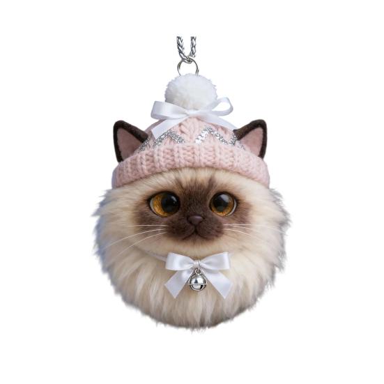 Winter Acrylic Cat Hanging Decoration Christmas Tree Knitted Hat Kitten Dog Rabbit Hedgehog Hanging Ornament Animal Pendant