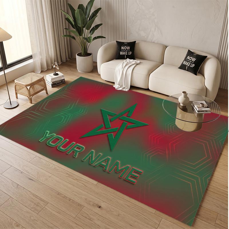 Personalized Crystal Velvet Carpet Morocco Football Pattern Non Slip Floor Rug