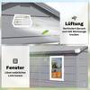 7.9ft X 6.2ft Aluminium Frame and Plastic Wall Shed, with Foundation - Grey
