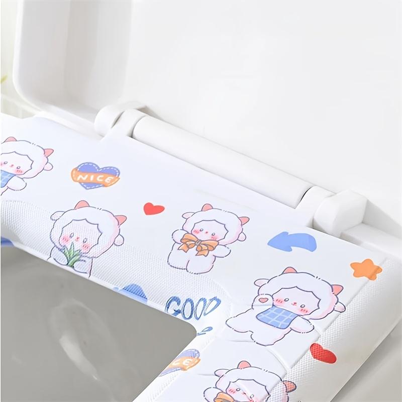 Cartoon Printed Pattern Bathroom Toilet Cushion Home Universal U-shaped Toilet Pads Washable Paste Type Toilet Cover