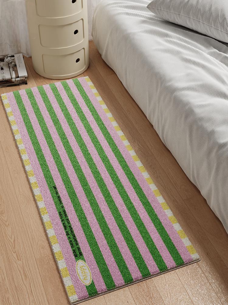 Korean Simple Striped Carpet Comfortable Cooling Bedroom Long Bed Blanket Living Room Sofa Long Bed Mat Home Decoration